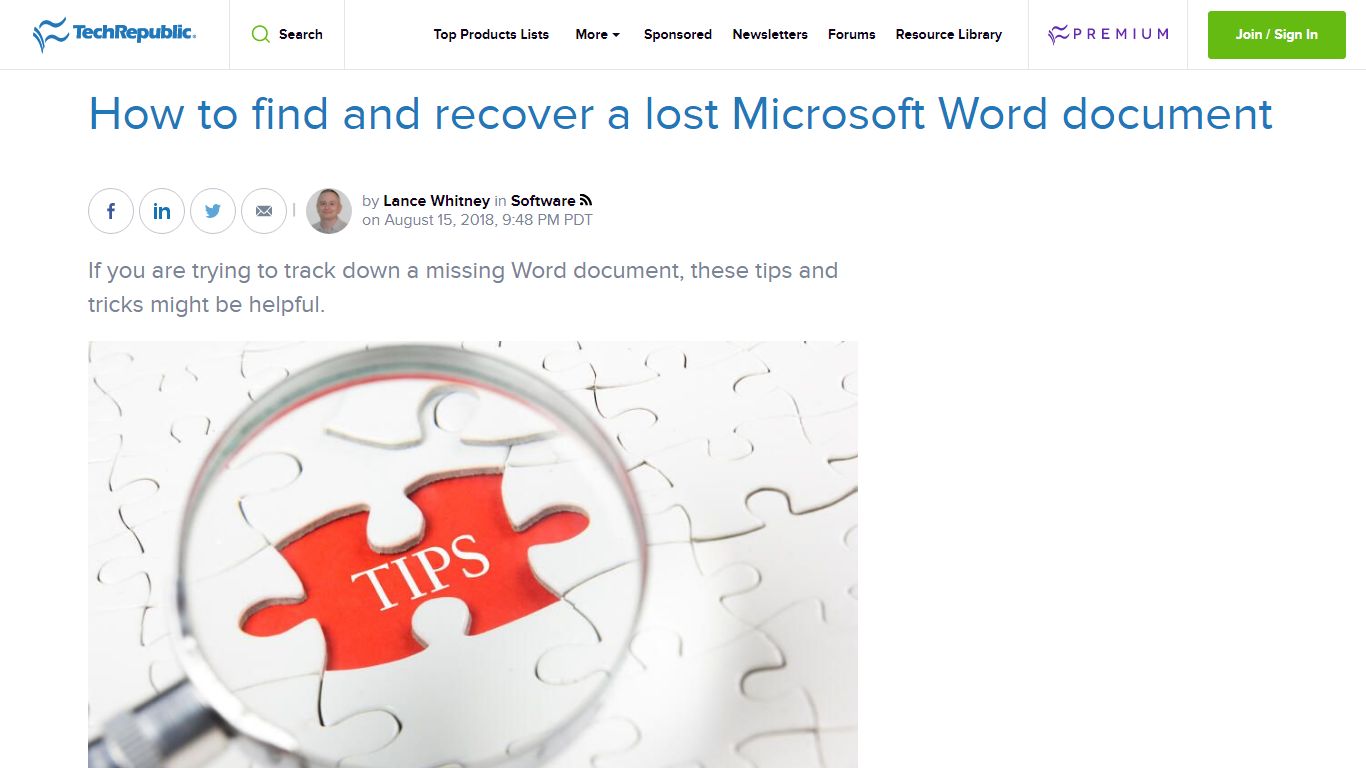 How to find and recover a lost Microsoft Word document