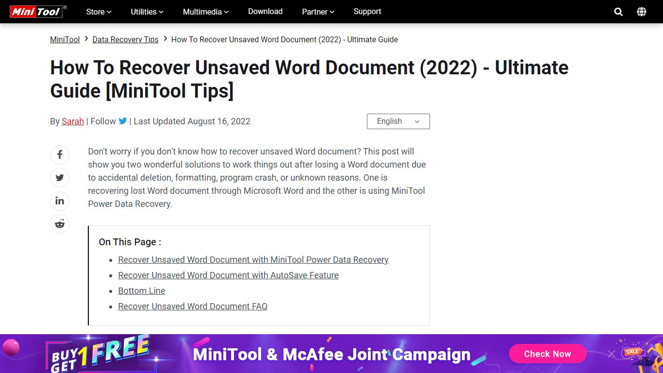 How To Recover Unsaved Word Document (2022) - Ultimate Guide - MiniTool