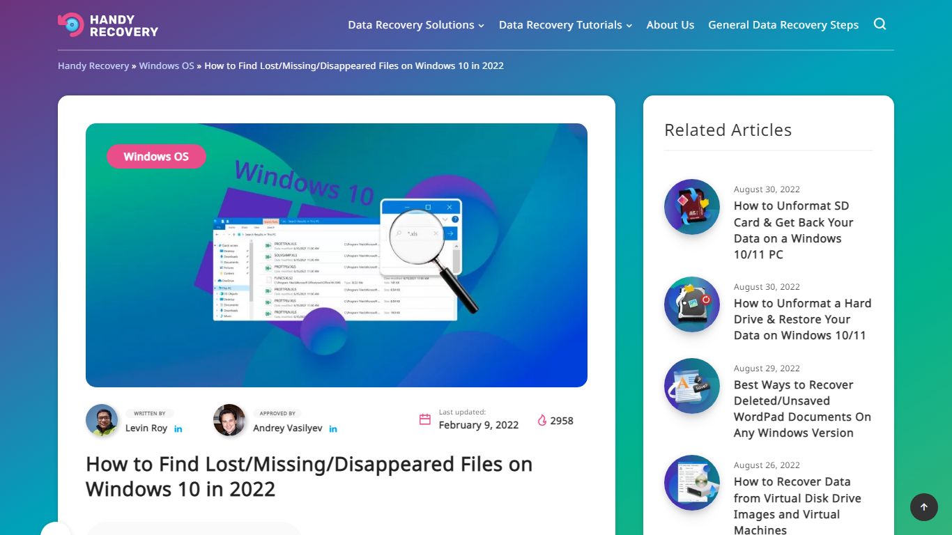 How to Find Lost/Missing/Disappeared Files on Windows 10 in 2022